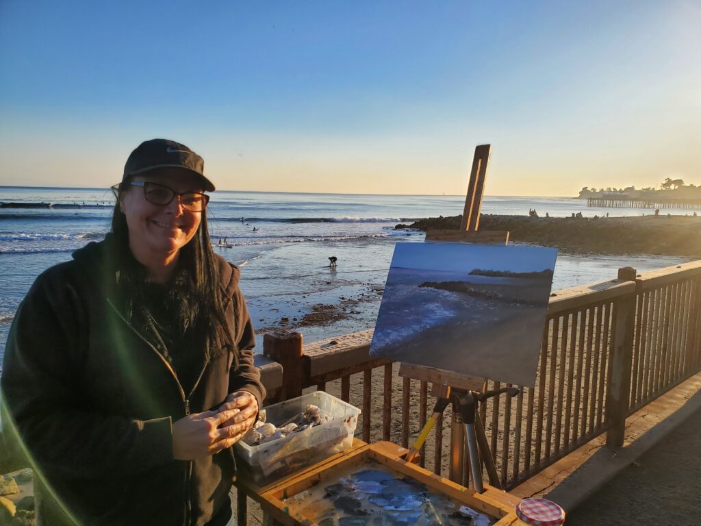 Painting at the beach Painting at the beach